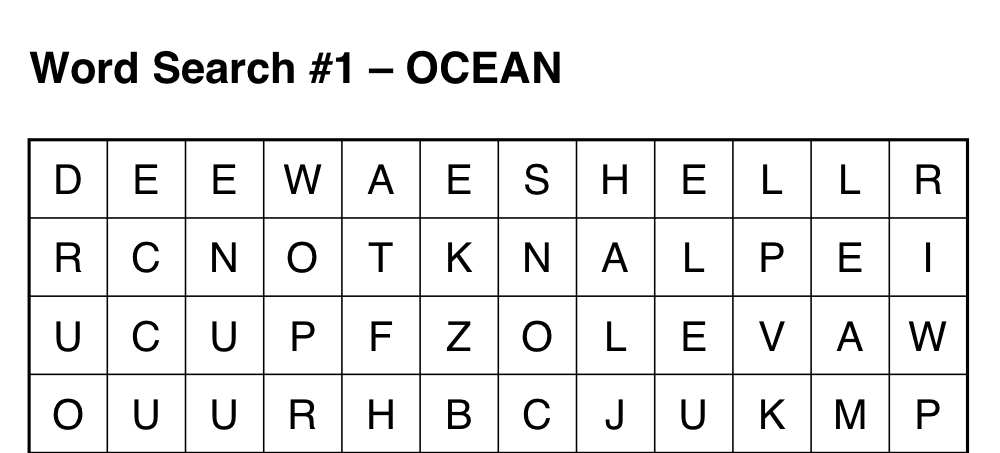 Grid with lines around every cell