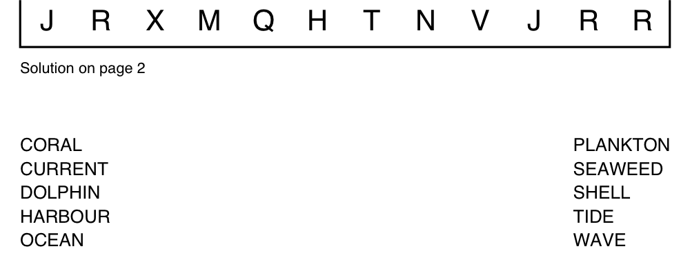 Word list in two columns