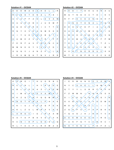 Four solution grids on one page